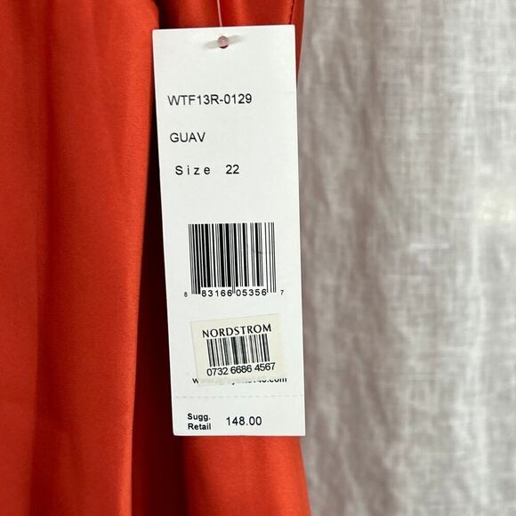 NWT Lafayette 148 New York Orange 100% Silk Tank Blouse, Sz 22 - Picture 5 of 8